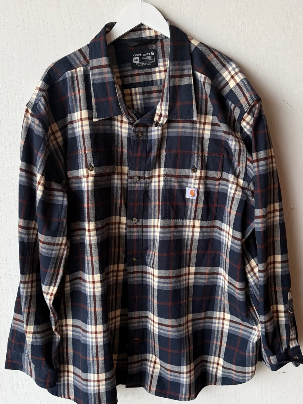 Carhartt Plaid Flannel Shirt Mens 4XL Loose Fit